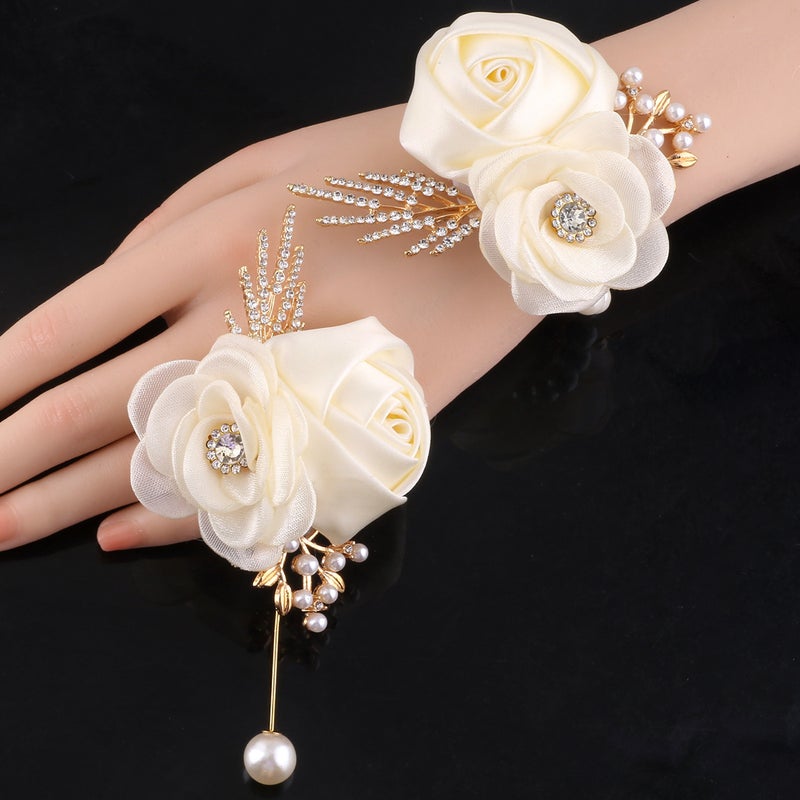 Supply Of Bride And Groom Wedding Corsage Wrist Flower Suit Diy Wedding Dress Accessories Manufacturers Xh925 - Image 3